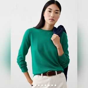 Banana Republic Factory Forever Crewneck Sweater Emerald Cove X-Small NWT